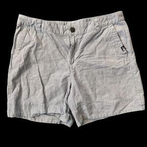 The North Face Blue White Pinstripe Linen Bermuda Shorts Pockets Size 12